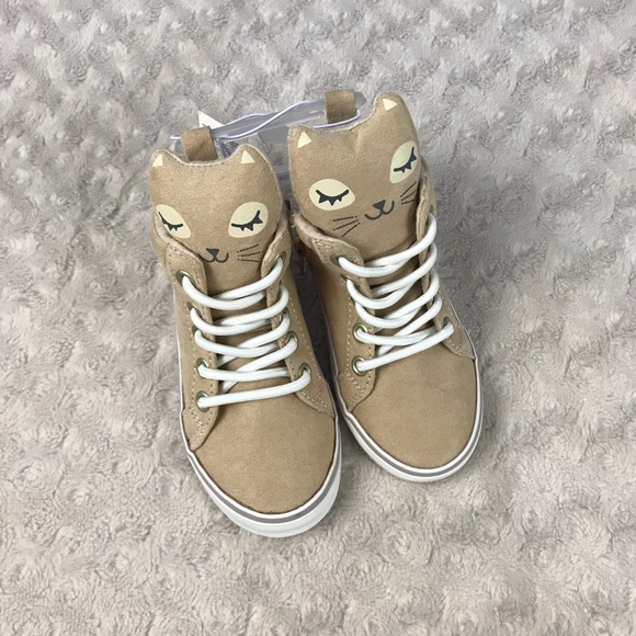 Old Navy Other - Old Navy High Top Kitty Cat Sneakers Shoes Tan